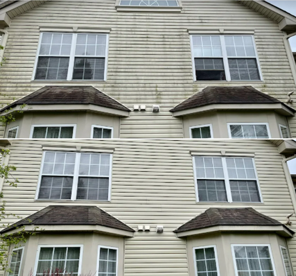 Before and after picture of a home that was pressured washed by Oddly Satisfying Pressure Washing